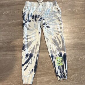 Peloton Women’s Tie-Dye Joggers in Blue and White